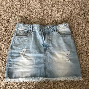 High waisted jean skirt
